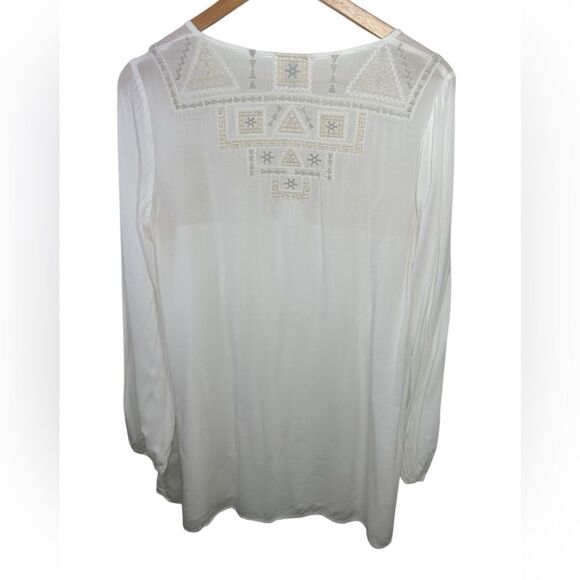 Monoreno Blouse Woman Size S Off White Crochet Monochromatic White Boho Top - Picture 6 of 10